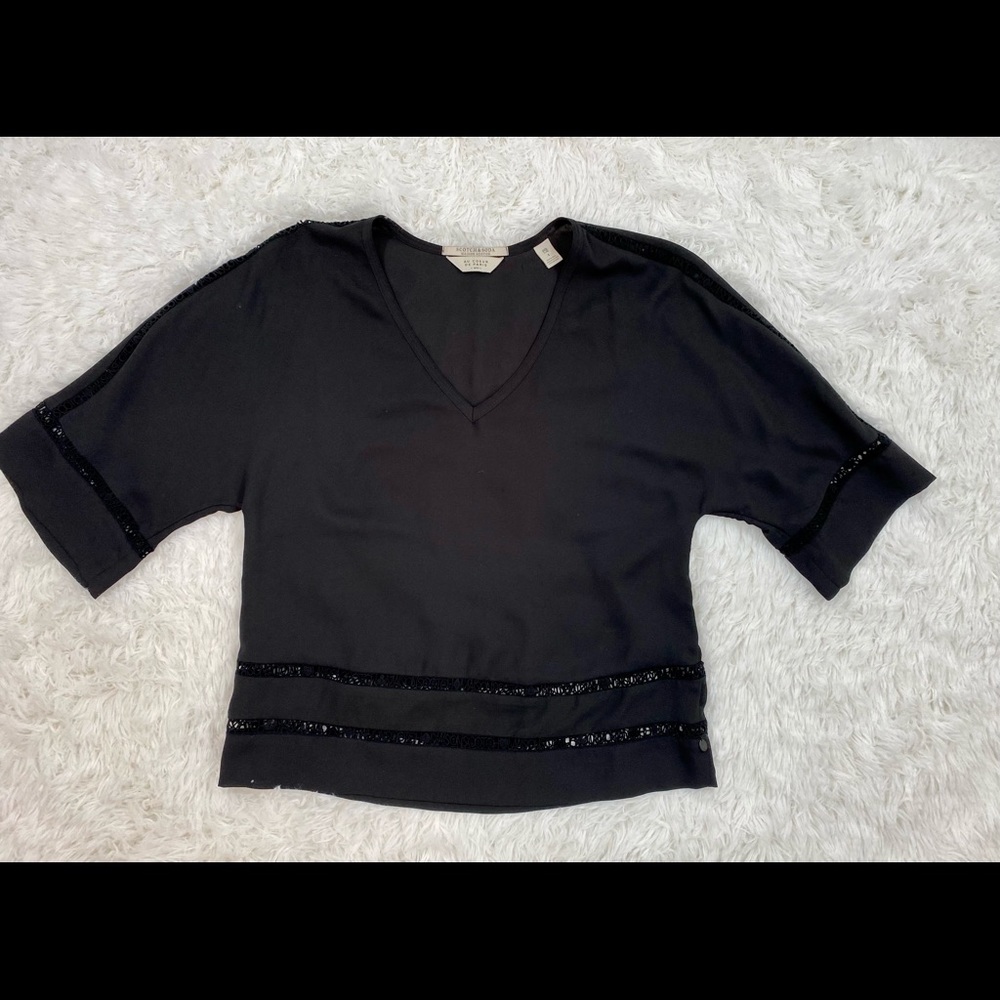 Scotch & Soda Maison Scotch Dolman Sleeve Black Top Size 1